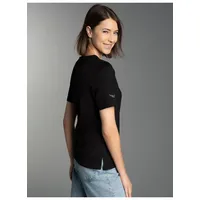 TRIGEMA Damen, T-Shirt DELUXE mit Kristallsteinen", Gr. M, schwarz, (schwarz 008) - M