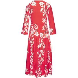 LASCANA Maxikleid Blumenprint Rot/Weiß 34