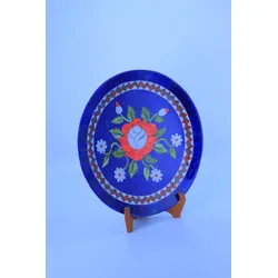 Lapislazuli Dekoteller mit Blumenmuster