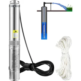 Vevor 3,5" Tiefbrunnenpumpe 750W 105L/min max. Förderhöhe 62m 20m Kabel