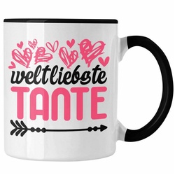 Trendation Tasse Trendation – Beste Tante der Welt Geschenk Tasse mit Spruch Kaffeetasse für Weltliebste Tante schwarz