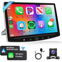 2G+64G Android Autoradio 1 Din mit Wireless Apple Carplay Android Auto GPS Navi WiFi ISO Kabel 10.1 Zoll Touchscreen Autoradio mit Bluetooth FM/RDS/DAB+/OBD/DVR/HiFi Lenkradsteuerung Rückfahrkamera