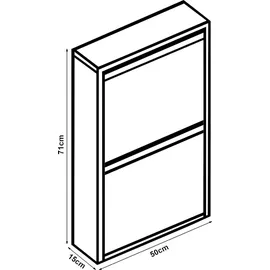[en.casa] Sokndal 50 x 71 x 15 cm schwarz / schwarz