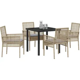 vidaXL Garten Essgruppe 5-tlg. Beige