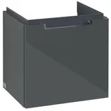 Villeroy & Boch Subway 2.0 Waschtischunterschrank 1 Auszug, Griff chrom, Glossy Grey,