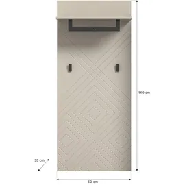 xonox.home Garderobenpaneel Notes 60 x 140 x 35 cm Sandbeige