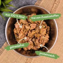 Lyra Pet 24 x 400 g Lecker.Pet® Emily's 100 % Rindermuskelfleisch Katzenfutter Nassfutter
