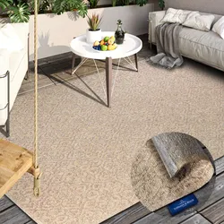 Outdoorteppich VILLEROY & BOCH "Julie", beige, B:160cm H:4mm L:230cm, Polyester, Teppiche, In-& Outdoor, Flachgewebe, wetterfest, Terrasse, Balkon, modern, Trend