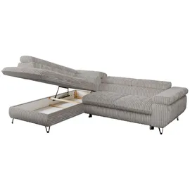 MKS Meble Eckcouch Cord 3-Sitzer Grau