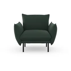 Sessel ANDAS "Stine Cocktailsessel", grün, B:96cm H:86cm T:86cm, Struktur (100% Polyester), Struktur weich (85% Polyester/15% Nylon), Samtoptik (100% Polyester), Sessel, Besonderes Design durch Kissenoptik und Keder, by Morten Georgsen