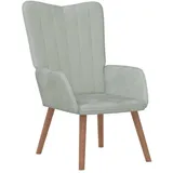 vidaXL Relaxsessel 61 x 95 x 65 cm Hellgrau Samt