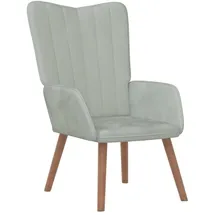 vidaXL Relaxsessel 61 x 95 x 65 cm Hellgrau Samt