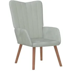 vidaXL Relaxsessel 61 x 95 x 65 cm Hellgrau Samt