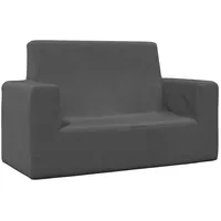 vidaXL Kindersofa 2-Sitzer Anthrazit Weich Plüsch