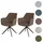 Mendler Esszimmerstuhl HWC-L80 Stoff braun 2er Set