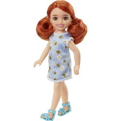 Barbie Puppe im Blumenkleid mit roten Haaren