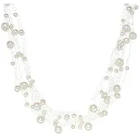 VALERO PEARLS Perlenkette unisize Silber/Weiß