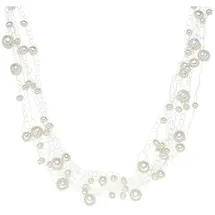 VALERO PEARLS Perlenkette unisize Silber/Weiß