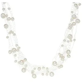 VALERO PEARLS Perlenkette unisize Silber/Weiß