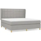 vidaXL Boxspringbett mit Matratze Hellgrau 160x200 cm Stoff1372623