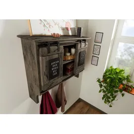 Massivmoebel24 Wandgarderobe Mango 90 x 30 x 75 cm Grau