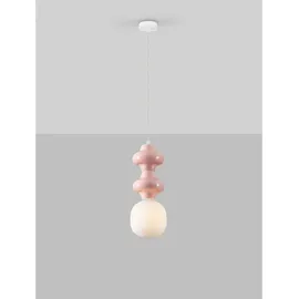 Nova Luce CLIO 3-flg. E14 60 cm Pink/Weiß