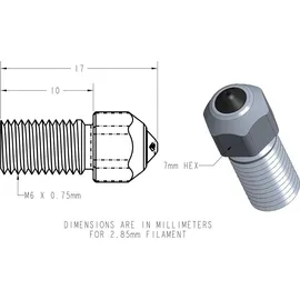 us synthetic DiamondBack Ultimaker S-line Compatible Nozzle, Nozzle Durchmesser:⌀ 0.60 mm