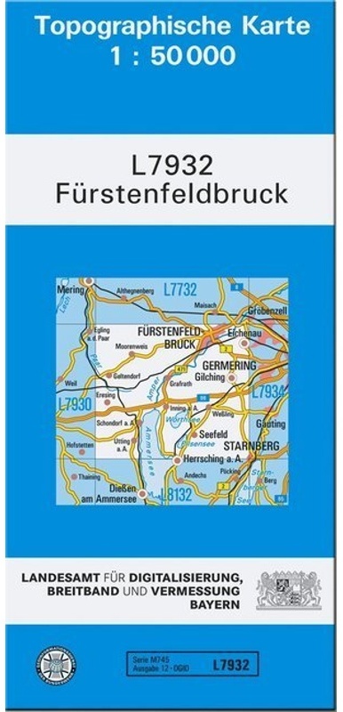 Topographische Karte Bayern / L7932 / Topographische Karte Bayern Fürstenfeldbruck  Karte (im Sinne von Landkarte)