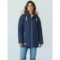 Dry Fashion Damen Steppmantel Wintermantel Göteborg - Winterjacke Steppjacke Winter Mantel für Frauen Atmungsaktiv Gefüttert in Navy Größe 38 - 38