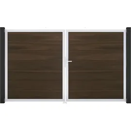 GROJA Doppeltor 300 x 180 cm Grau/Aluminium