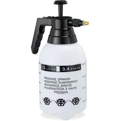 Relaxdays Pumpsprühflasche, einstellbare Messingdüse, Pflanzen Bewässerung, Schädlingsbekämpfung, 1,5 l Sprüher, schwarz