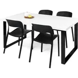 freiraum Esstisch >9194-11.05< in Weiß hochglanz, MDF - 180x75x90cm (BxHxT)