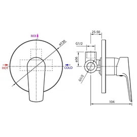 a&n&a aQualine Lotta Duscharmatur Unterputz 1 Weg Chrom LT741