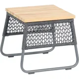 SonnenPartner - Lounge-tisch Poison 45x45 cm Teak/alu/polyrope Grau Beistelltisch