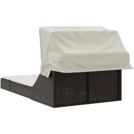 vidaXL Doppel-Sonnenliege 53 x 24 x 110 cm Braun