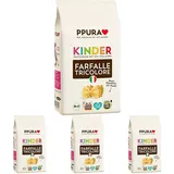 PPURA Bio Pasta Kinder Farfalle Tricolore 500g – Bio Farfalle Nudeln mit 32% Vollkornanteil, Made in Italy – Ohne Zucker, Zusatzstoffe & Farbstoffe, traditionell hergestellt & nachhaltig verpackt