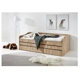 RELITA Funktionsbett Jill 90x200 ohne Lattenrost, 3 Schubladen u. Bettschublade Artisan Dekor