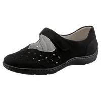 Waldläufer HENNI Ballerina Klettschuh, Komfortschuh mit Perforation, H-Weite schwarz 44,5 EU