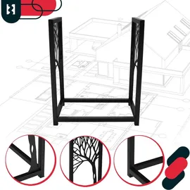 KOTARBAU Kaminholzregal Metall 50 x 30 x 60 cm Schwarz