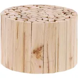 Relaxdays Blumenhocker, Holz, rund, naturbelassen, für Blumentöpfe, Pflanzkübel, Blumenständer HxD: 20 x 30 cm, Natur