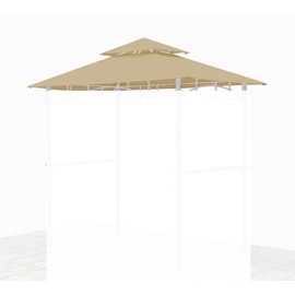 GRASEKAMP Qualität seit 1972 Ersatzdach für BBQ Grill Pavillon 1,5x2,4m Sand Unterstand Doppeldach Gazebo