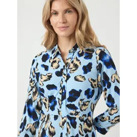 Y.A.S Hemdblusenkleid Shirtkleid Liro Print Blau L