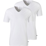 H.I.S. H.I.S Herren, Shirt, Herren Basic T-Shirt mit V-Ausschnitt und kleinem Logo, Unterhemd, Gr. XXL, weiß, , 721920-XXL