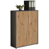moebel-dich-auf Aktenschrank OFFICE EDITION (abschließbar, Metallgriffe, 3 Fächer) Made in Germany grau