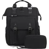 Rucksack Damen Groß 18 Zoll Wasserdicht Schwarz