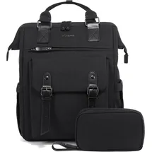 Rucksack Damen Groß 18 Zoll Wasserdicht Schwarz