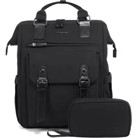 Rucksack Damen Groß 18 Zoll Wasserdicht Schwarz