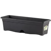 Plastiken Pflanzer mit integrierter Schale Anthrazit Farbe 50X20Cm