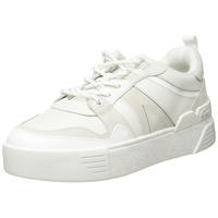 Lacoste Damen Sneaker L002 0722 1 CFA, Frauen Halbschuhe,schnürschuhe,schnürer,Plateausohle,straßenschuhe,Weiss (21G),36 EU / 3.5 UK