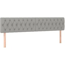 vidaXL Boxspringbett mit Matratze & LED Hellgrau 200x200 cm Stoff